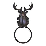 Stag Head Cast Iron Rustic Towel Ring