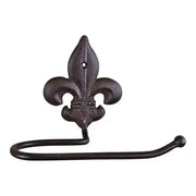 Fleur de Lis Cast Iron Rustic Toilet Roll Holder
