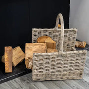 Greywash Willow Log Basket (T45x44cm)