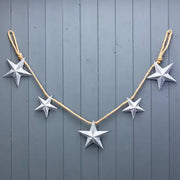 Greywash Metal Star Garland 128x2.5x11.5/15