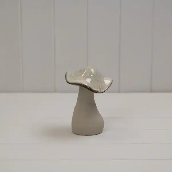 Beige Mottle Ceramic Mushroom Decoration L9.5xD9.5xH13.5cm  Weight-291g