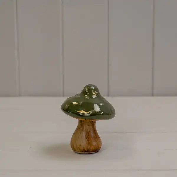 Dark Green Ceramic Mushroom Decoration L8xD7.5xH9.8cm