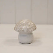 Large Glazed Ceramic Mushroom Ornament with Textured Detail  L8.5xW8.5xH9.2cm