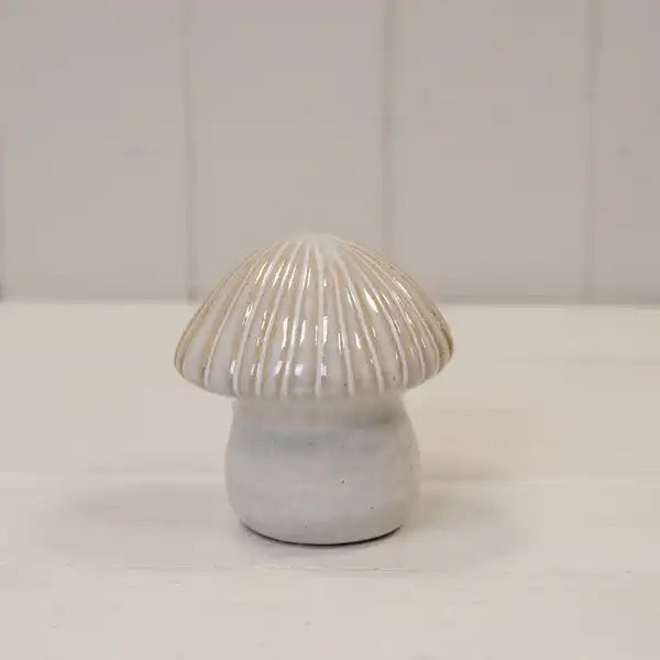 Large Glazed Ceramic Mushroom Ornament with Textured Detail  L8.5xW8.5xH9.2cm