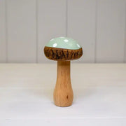 Large Green Wooden Mushroom Decoration