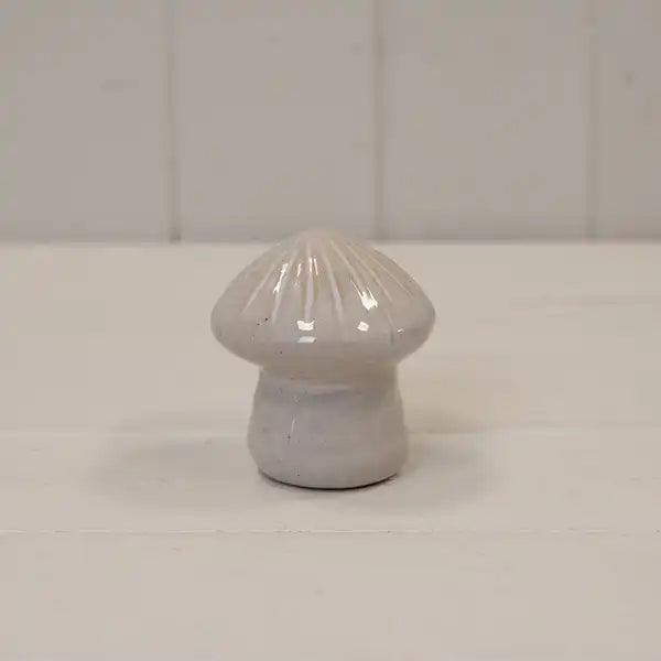 Medium Glazed Ceramic Mushroom Ornament with Textured Detail L6.5xW6.5xH7.3cm