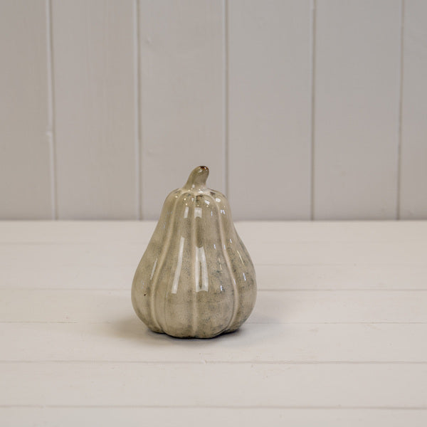 Beige Mottle Ceramic Pumpkin Decoration L9xD9xH13cm  Weight-269g