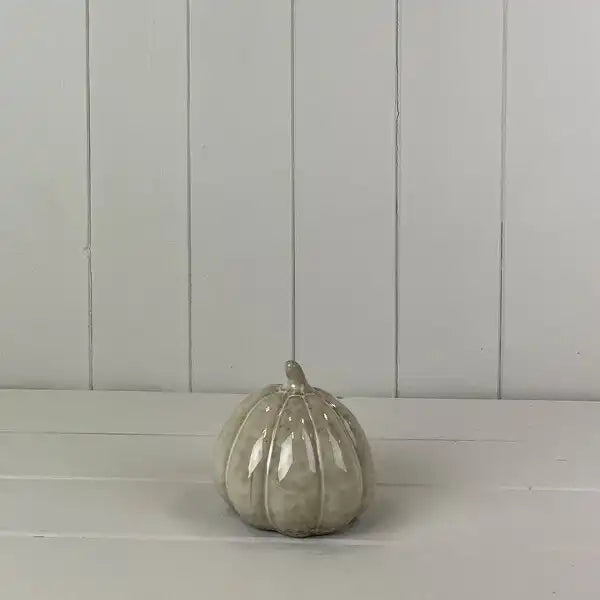 Beige Mottle Ceramic Pumpkin Decoration L10xD10xH10.5cm  Weight-259g