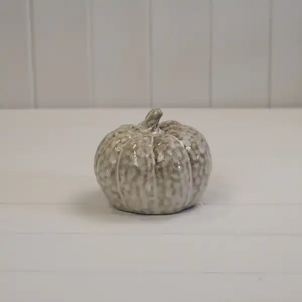 Beige Mottle Ceramic Pumpkin Decoration L11.5xD11.5xH10cm  Weight-338g