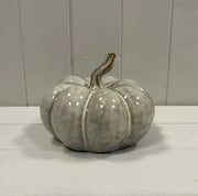 Beige Mottle Ceramic Pumpkin Decoration L15xD15xH11.5cm Weight-687g