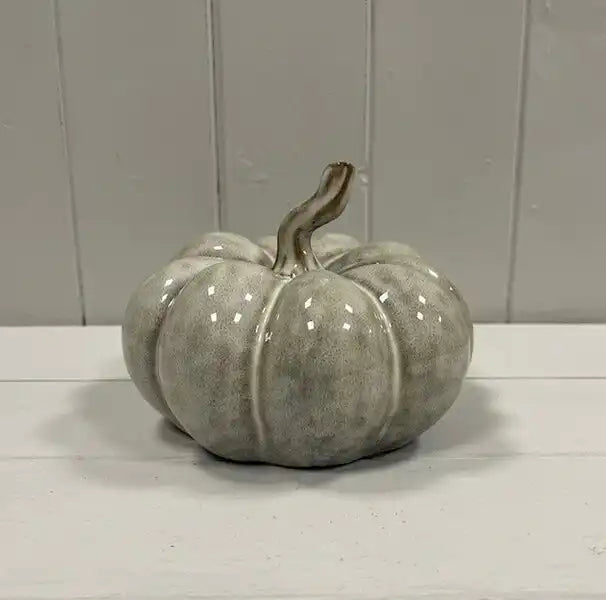 Beige Mottle Ceramic Pumpkin Decoration L15xD15xH11.5cm Weight-687g