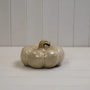 Beige Mottle Ceramic Pumpkin Decoration L18xD18xH10.5cm  Weight-729g