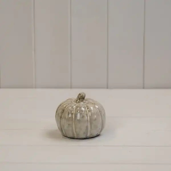 Beige Mottle Ceramic Pumpkin Decoration L8xD8xH7.5cm  Weight-185g