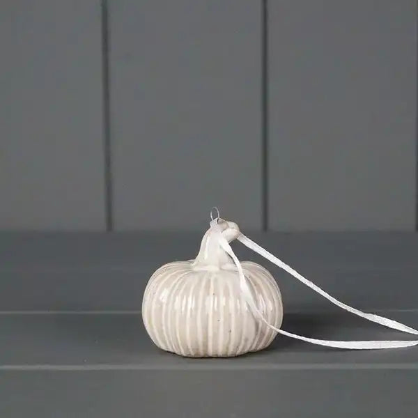 Hanging Ceramic Pumpkin D5xH5.5cm
