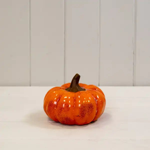 Medium Orange Ceramic Vintage Style Pumpkin