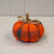 Tartan Fabric Pumpkin L15xW15xH13cmÂ  Weight-104g