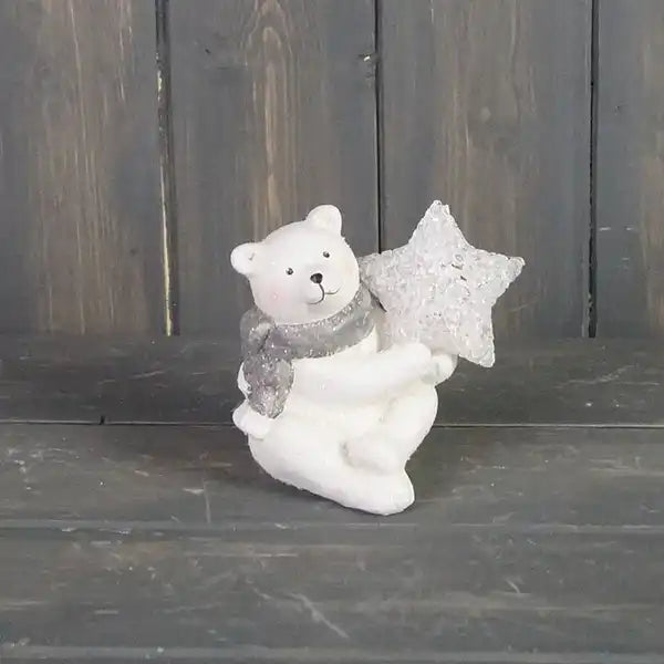 Ceramic Bear deco with light  size L10.5xW7.5 xH14