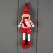 Fabric Doll in Red and White Stripes and Polka Dot Shorts(15cm)