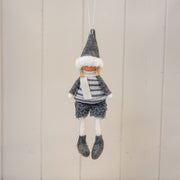 Grey Hanging Boy Doll in Stripey Jumper