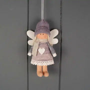 Hanging Fabric Angel with Grey Dress (11cm)