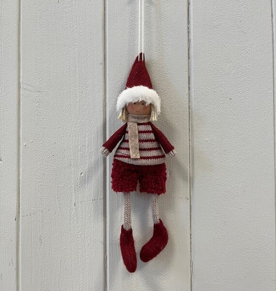 Hanging Red stripey Jumper Boy Doll