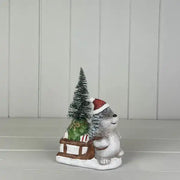 Hedgehog to the right with Sledge and Light Up Tree L12.5 xW7 xH15.5