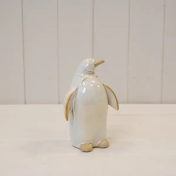 Large Stone Glazed Ceramic Penguin Ornament