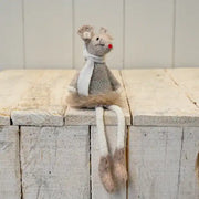 Fabric Mouse in Grey Dress with White Scarf(16cm)