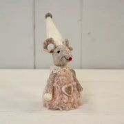 Fabric Mouse in Pink Dress with Heart (8cm)
