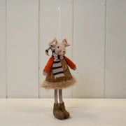 Fabric Mouse in Red and Brown Jumper with Striped Scarf(16cm)