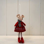 Fabric Mouse in Red Dress (15cm)