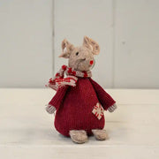 Fabric Mouse in Red Jumper and Scarf (9cm)