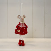 Fabric Mouse in Red Polka Dot Dress H15cm W7cm D4.5cm  Weight- 5g
