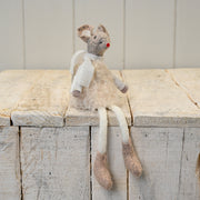 Fabric Mouse in White Jumper Dress (16cm)