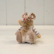 Fabric Mouse with White and Grey Jumper (8cm)