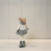 Grey Hanging Fabric Mouse with Skirt (15cm)