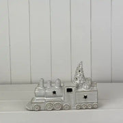 Glazed Ceramic Train Ornament with Textured Detail  and LED L23.6xD6.1xH14.9cm  Weight-510g