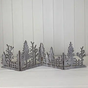 Grey Wooden Christmas Scene Display (18.5cm) Weight-123g