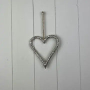 Silver Metal Heart 12cm