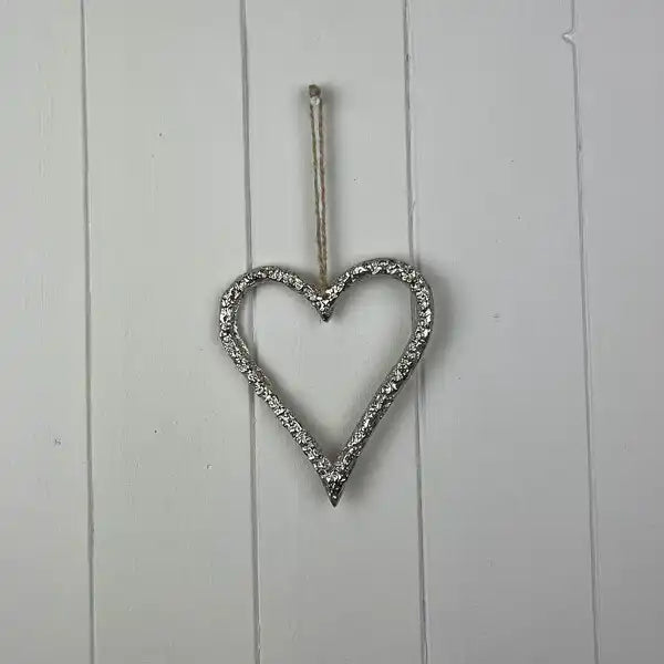 Silver Metal Heart 12cm