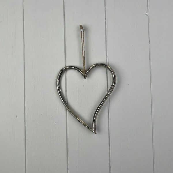 Silver Metal Heart 12cm