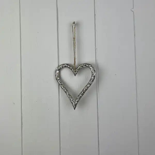 Silver Metal Heart 9cm