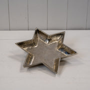Silver Star Shape Plate 22x22x2.5cm