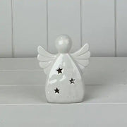 White Ceramic Angel Ornament with LED L10xD5.2xH11.7cm  Weight-243g