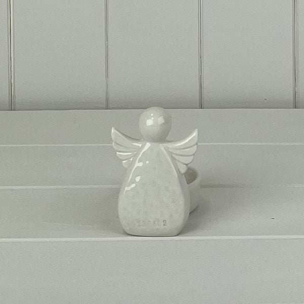 White Ceramic Angel Tealight Holder L8xD6.2xH8.5cm  Weight-150g