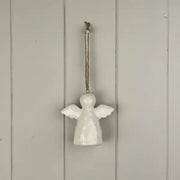 White Ceramic Hanging Angel Decoration L8.5xD4.5xH9cm  Weight-95g
