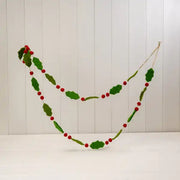 Felt holly garland (180cm)