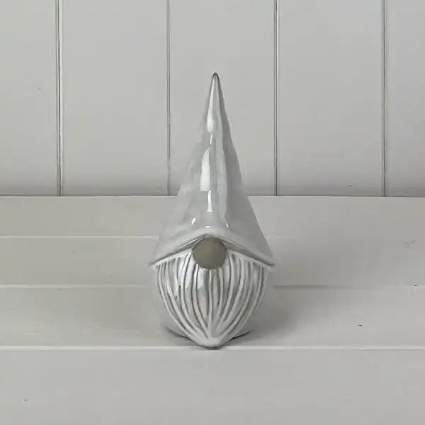 Glazed Ceramic Gonk Ornament with Textured Detail L8xD7.4xH14.5cm  Weight-237g