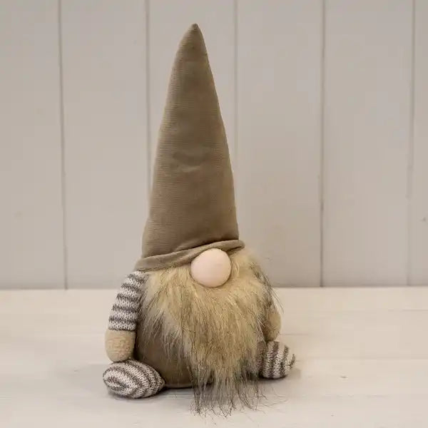 Grey Fabric Gonk Decoration with LED L14xD10xH28cm