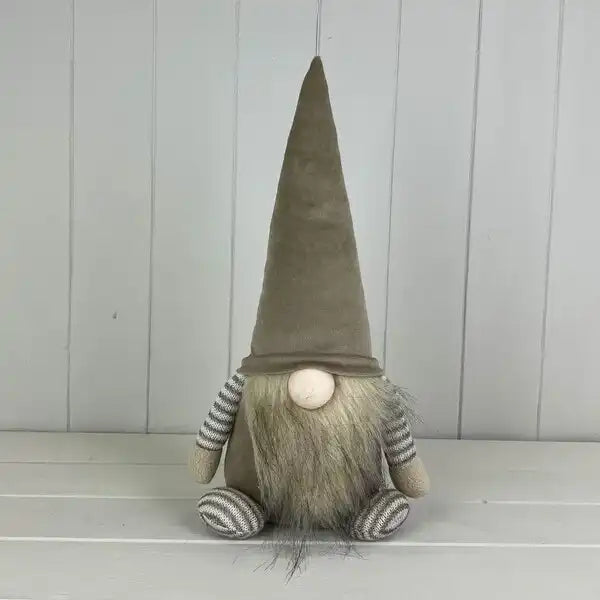 Grey Fabric Gonk Decoration with LED L18xD14xH38cm